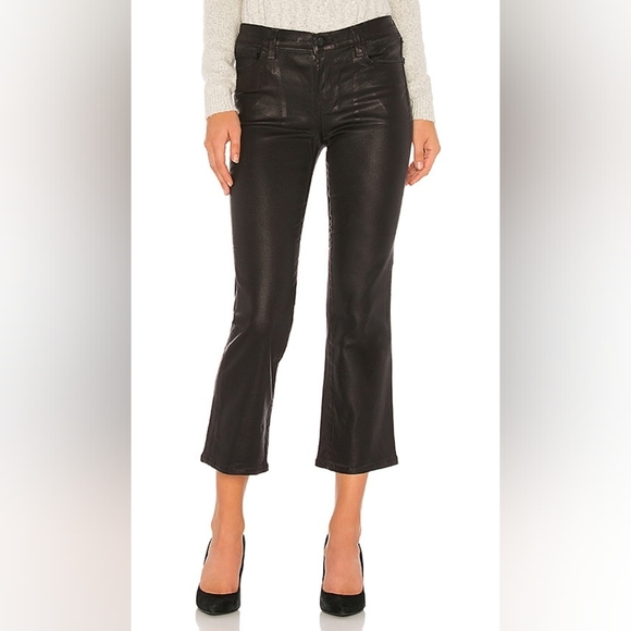NWOT J BRAND $278 SELENA COATED MID RISE CROP BOOTCUT JEANS IN CRISTALLINE SZ 29 - Picture 2 of 6